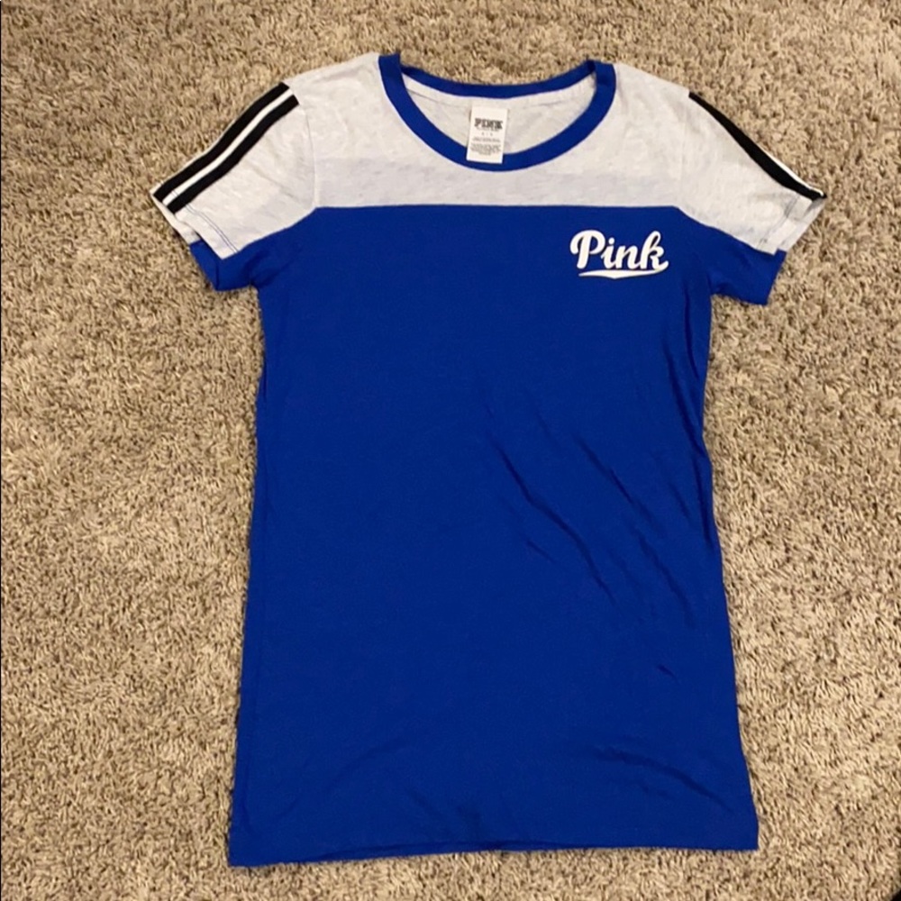 Blue and gray PINK t-shirt